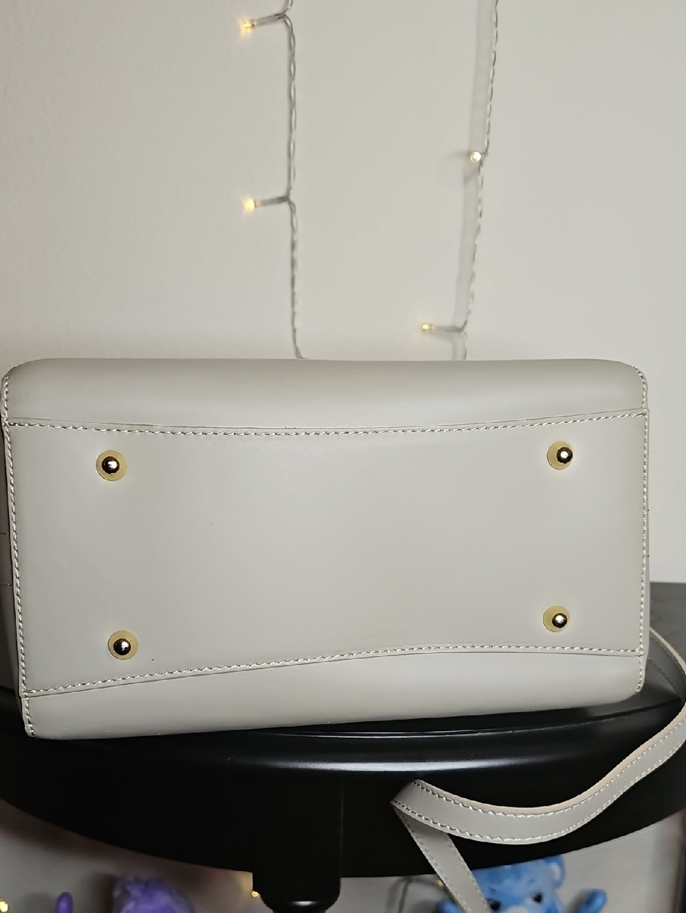 Fashion Drug Grey Satchel With Gold Hardware - Picture 3 of 8